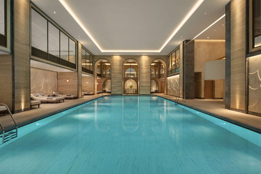 The swimming pool at Raffles London at The OWO